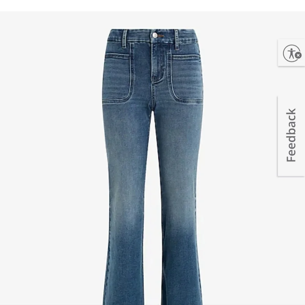 Express Women's Mid Rise Medium Wash FlexX '70s Flare Jeans - Picture 14 of 15